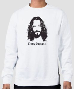 Sweatshirt White Silhouette Chris Cornell