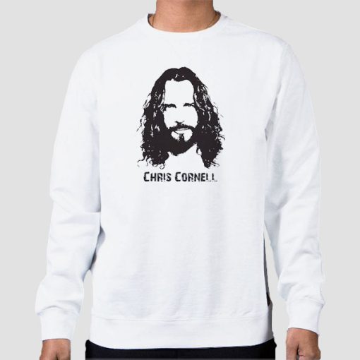 Sweatshirt White Silhouette Chris Cornell