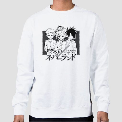 Sweatshirt White The Promised Neverland Merch Otaku Anime