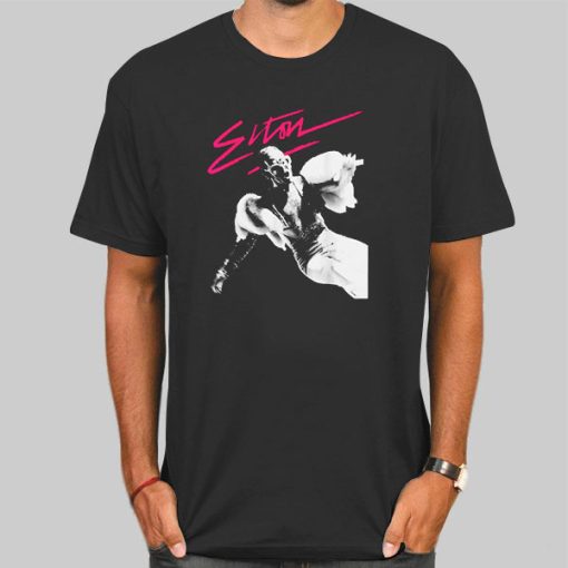 T Shirt Black Brush Elton John Legend