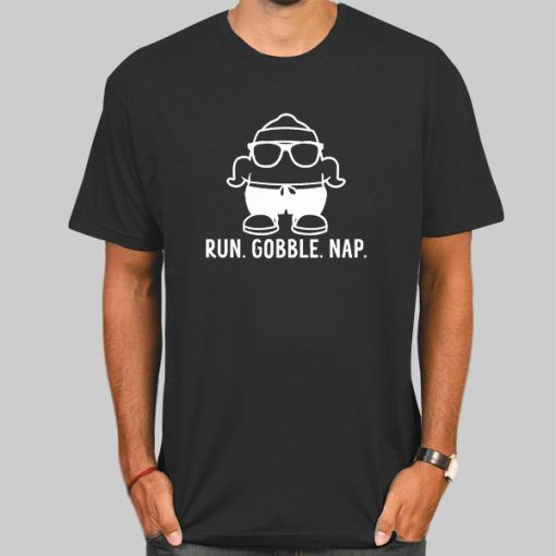 T Shirt Black Repeat Run Gobble Nap