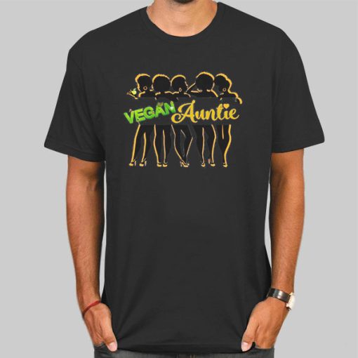 T Shirt Black Vintage Squad Vegan Auntie