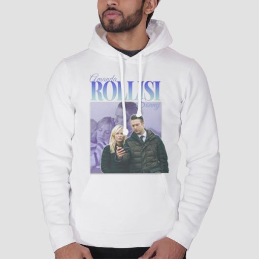 Hoodie White 90s Inspired Vintage Rollins and Carisi