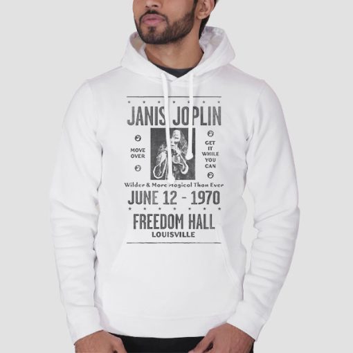 Hoodie White Freedom Hall Janis Joplin