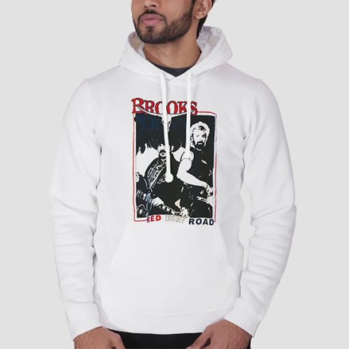Hoodie White Vintage Red Dirt Road Tour Brooks and Dunn