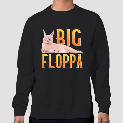 Sweatshirt Black Big Floppa Cat Funny