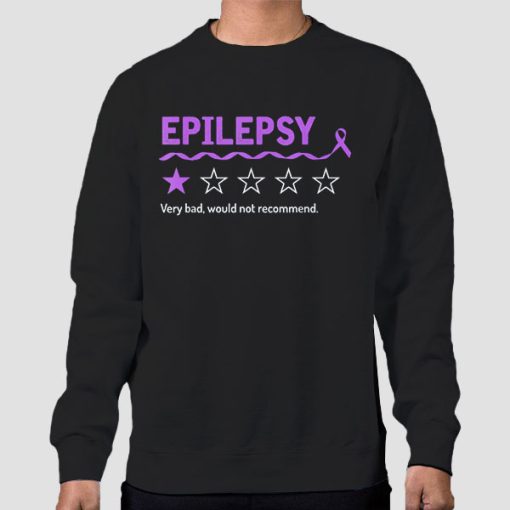 Sweatshirt Black Funny Rate Review Epilepsy