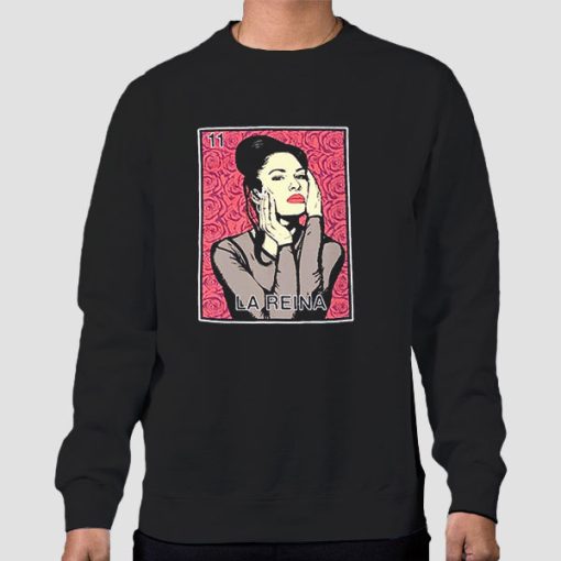 Sweatshirt Black La Riana Card Selena Loteria