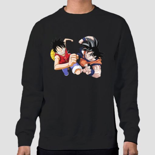 Sweatshirt Black Luffy Son Goku Best Friend
