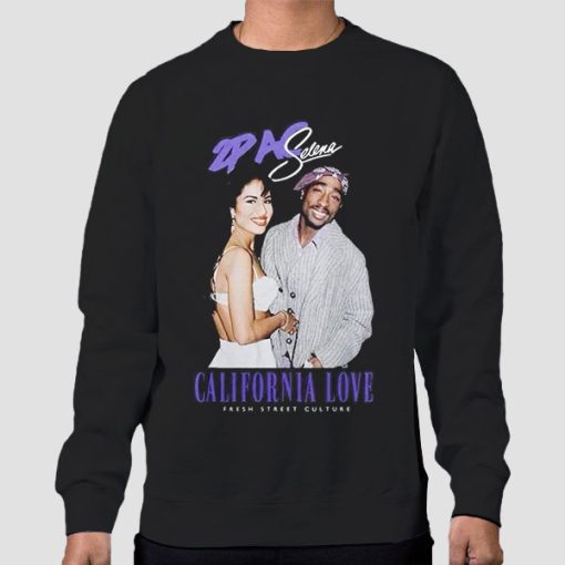 Sweatshirt Black Retro Vintage Selena Quintanilla and Tupac