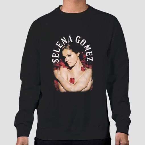 Sweatshirt Black Selena Gomez Roses Mugshot