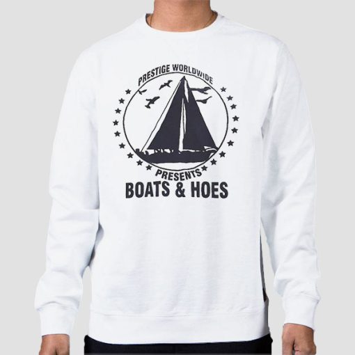 Sweatshirt White Boats and Hoes Shirt Step Brothers Merch