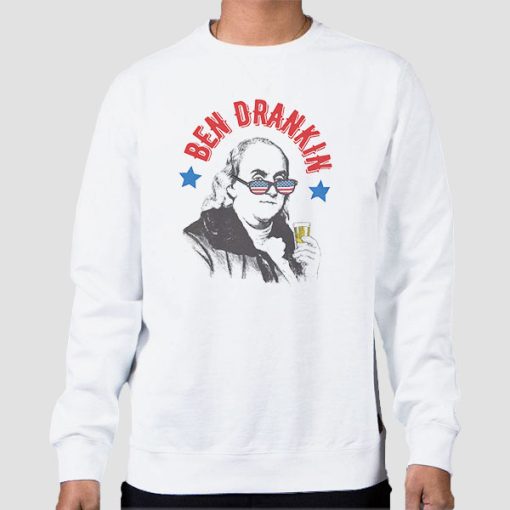 Sweatshirt White Franklin the Ben Drankin