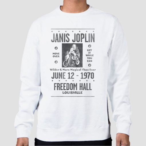 Sweatshirt White Freedom Hall Janis Joplin