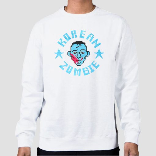Sweatshirt White Funny 8 Bit Korean Zombie