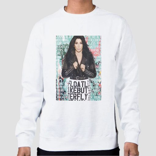 Sweatshirt White Mugshot Graphic Singer Cher