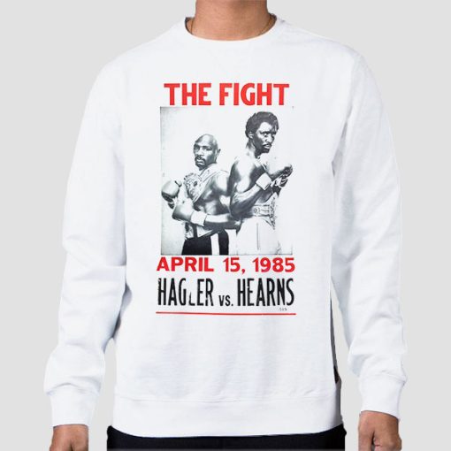 Sweatshirt White The Fight 1985 Marvin Hagler