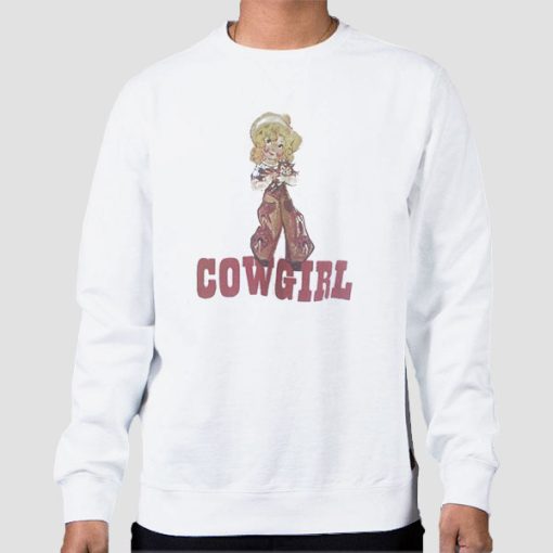 Sweatshirt White Vintage Ashlyn Cowgirl