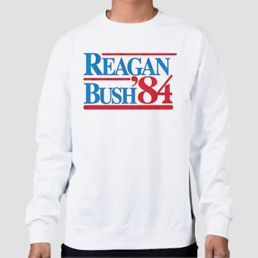 Sweatshirt White Vintage Reagan Bush 84