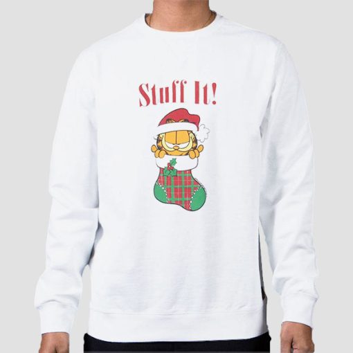 Vtg Christmas Stuff It Garfield Sweatshirt