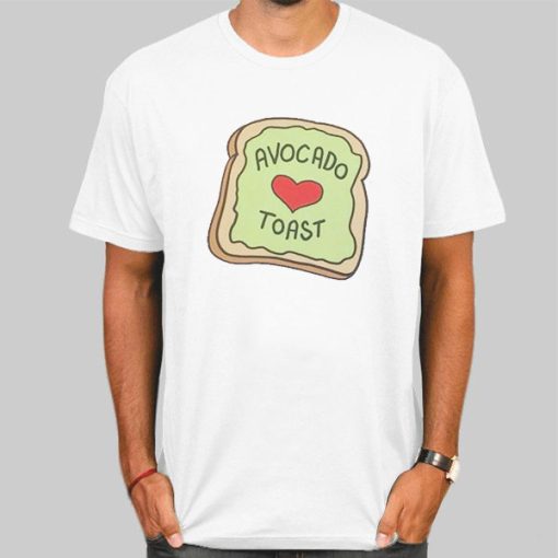 T Shirt White Cute Graphic Toast Avocado