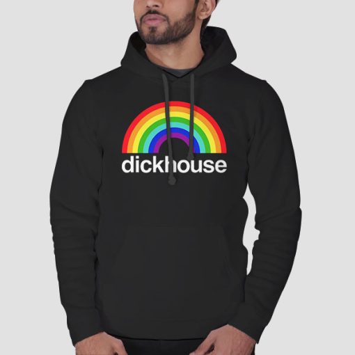 Hoodie Black Dickhouse Merch Rainbow