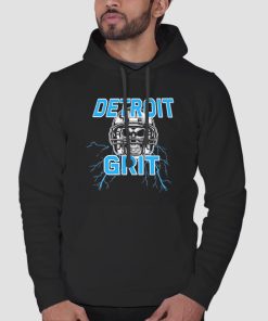 Hoodie Black Skull Detroit Lions 313