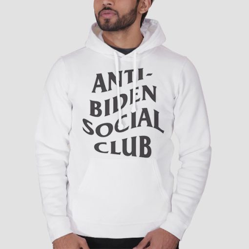 Hoodie White Antibiden Social Club Back Print