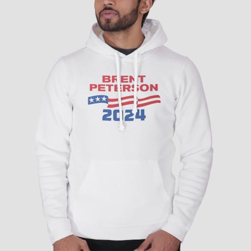 Hoodie White Brent Peterson 2024 Usa Flag