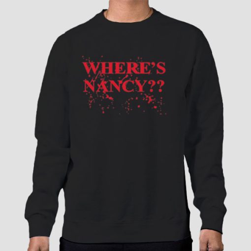 Sweatshirt Black Blood Design Wheres Nancy