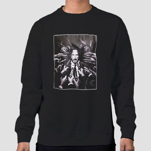 Sweatshirt Black Retro Vintage John Wick