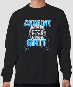 Sweatshirt Black Skull Detroit Lions 313