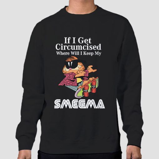 Sweatshirt Black Smegma if I Get Circumcised Garfield