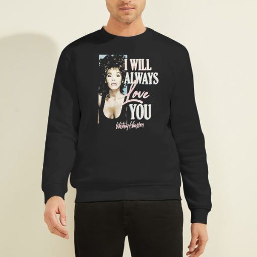 Sweatshirt Black Vintage 90s Whitney Houston