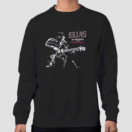 Sweatshirt Black Vintage in Person Concert Elvis Lace