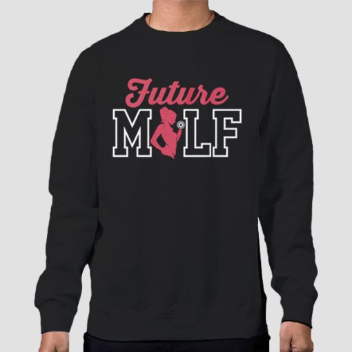 Sweatshirt Black Women Gym Future Milf