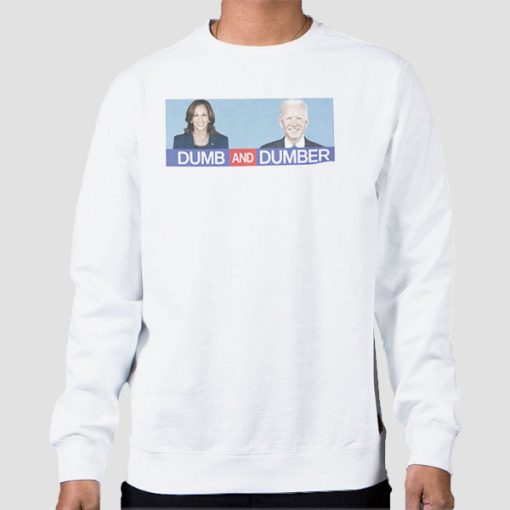 Sweatshirt White Biden Dumb and Dumber Billboard