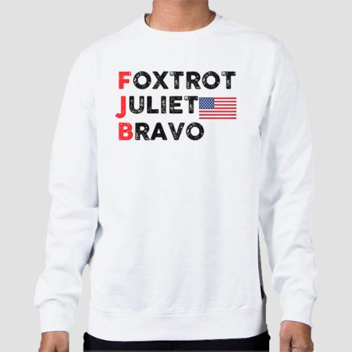 Sweatshirt White Foxtrot Juliet Bravo the Flag