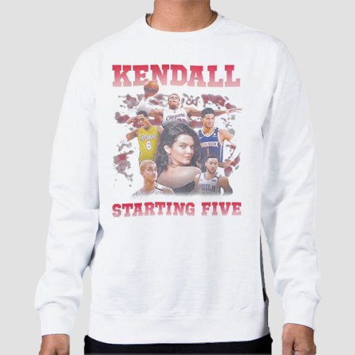Sweatshirt White Kendall Jenner Starting 5 College