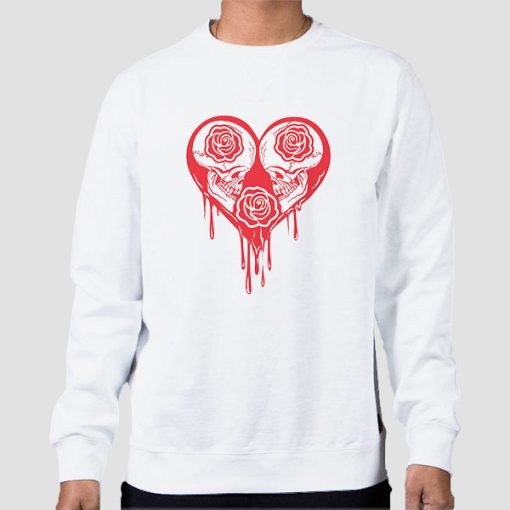 Sweatshirt White Meme Scary Face Goth Skull