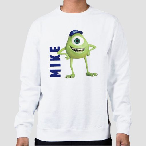 Sweatshirt White Monster Inc Mike Wazowski