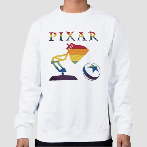 Sweatshirt White Pride Rainbow Pixar Lamp and I
