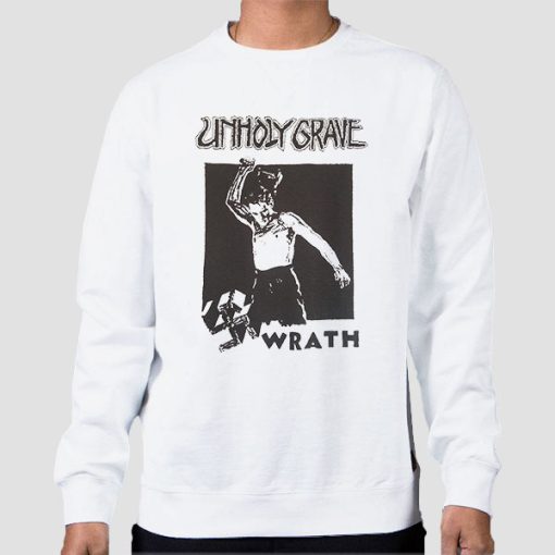 Sweatshirt White Unholy Grave Wrath