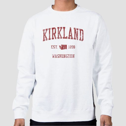 Sweatshirt White Vintage Washington Kirkland