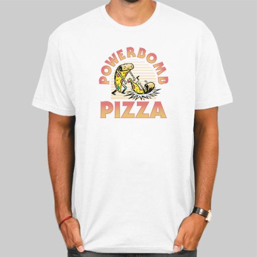 Powerbomb Pizza Graphic Print Back Shirt