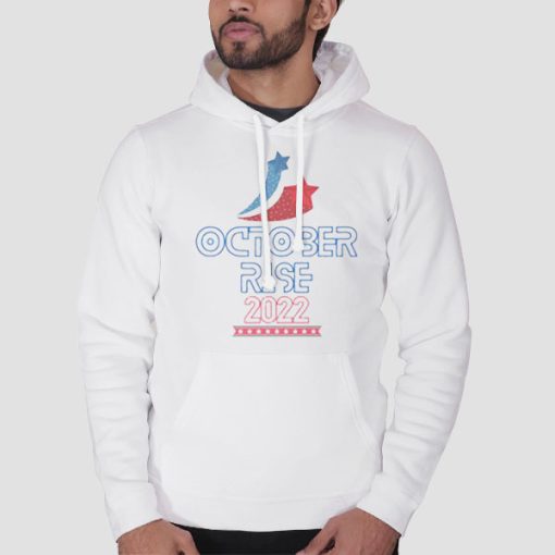 Hoodie White Funny October Rise