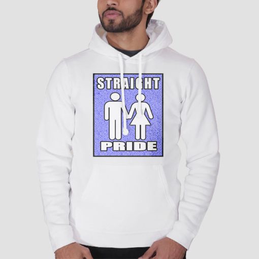 Hoodie White Funny Support Straight Pride