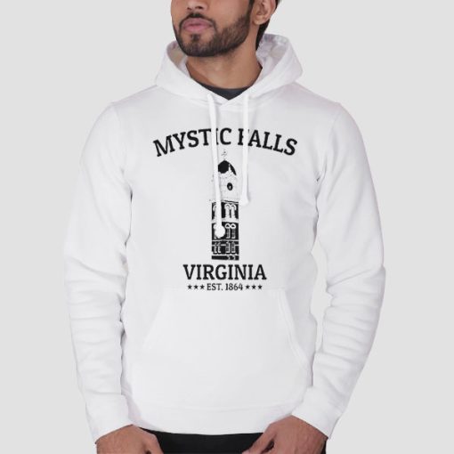 Hoodie White Mystic Falls in Virginia Est 1864