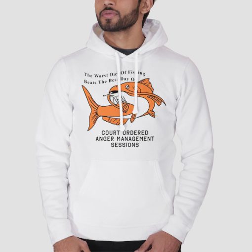 Hoodie White The Worst Day of Fishing Beats Quote
