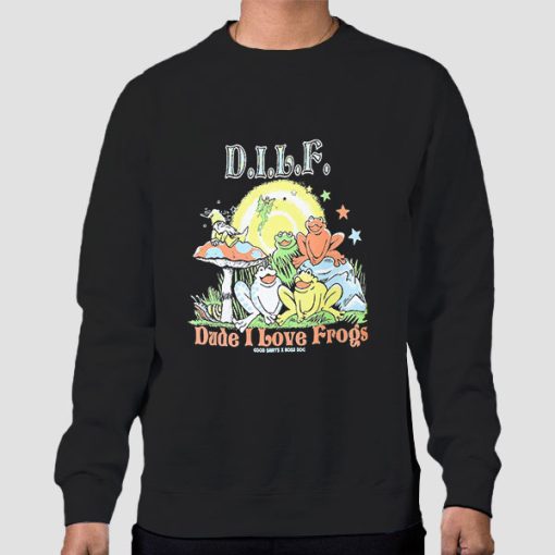 Sweatshirt Black Dude I Love Frogs Dilfs